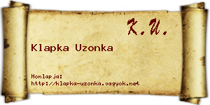 Klapka Uzonka névjegykártya